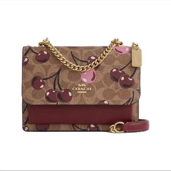 NWT！COACH MINI KLARE CROSSBODY BAG IN SIGNATURE WITH CHERRY PRINT（COACH CY716） - Picture 7 of 11